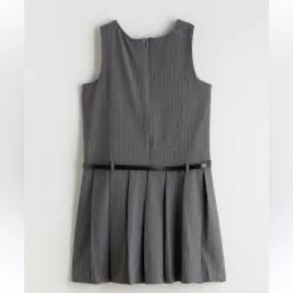 ZARA Kids | Gray | Pinstripe belted DRESS